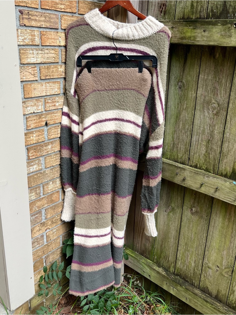 Free People Sophie Sweater Set in Olive, Taupe, Cream & Plum